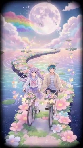 Romantic Anime Bicycle Ride at Sunset 🌅 | Cinematic AI Animation