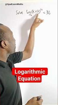 How to solve a Logarithmic Equation #logarithm #log #equation #gpadlearnmaths #stem