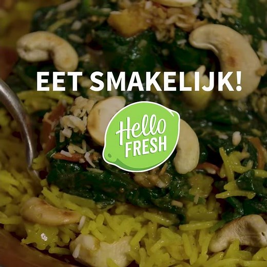 Spinazie-curry met gele rijst