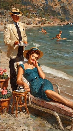 1950s Summer Seaside Sunset Café 🌅 Vintage Jazz & Old Love songs #1950smusic #nostalgicmusic