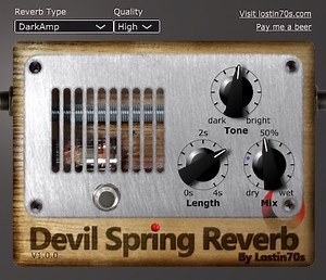 【無料】スプリングリバーブ、lostin70’s「Devil Spring Reverb」無償配布開始！ | Computer Music Japan