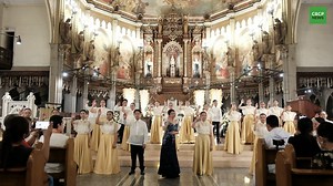 SONG FOR POPE FRANCIS: The Young Voices of the Philippines once again performs "A Song of Blessing" as a prayer for Pope Francis' healing during a concert at the Abbey of Our Lady of Montserrat in Manila on Feb. 26. In May 2024, in St. Peter's Square, the children’s choir also sang the song in front of the pope, who currently remains in critical condition while receiving treatment for double pneumonia. | CBCP News