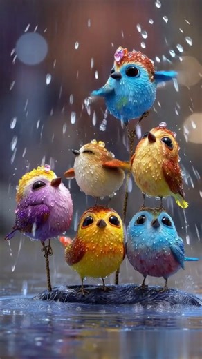 "Birds in Crystal Rain | Cinematic Fantasy Nature" #shorts #birds #trending #nature