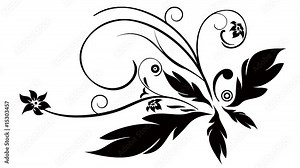 growing flower ornaments vector design