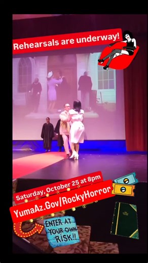🎭 💋 ⚡ The Time Warp starts with them — meet your Rocky Horror Picture Show and Shadow Cast! 🎶👠🔥 📅 Saturday, October 25, 2025 | 8 PM 📍Historic Yuma Theatre— 254 S. Main Street, Yuma 💋✨Featuring: Chelsea Durham as Janet Weiss Matthew Heller as Brad Majors Jesús Delgado as Frank N. Furter Mack Schwitzing as Riff Raff Stephanie Lopez as Magenta Goddess Ballard as Columbia Aliah Harrington as Rocky Anthony Vo as The Criminologist Dante-Lee Emerson as Eddie & Dr. Scott Merlin Gutierrez as Tran