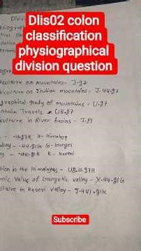 Dlis02 Colon classification physiographical division question #dlis #dlisupdate #vmoukotanewsexam