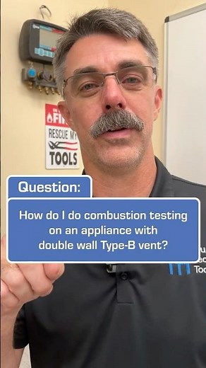 How do I do combustion testing on an appliance with double wall Type-B vent? #hvac #shorts