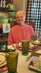 Mama Sue on CHRISTMAS MORNING. You can hear the tomato gravy sizzling as Amy is cooking. | Mama Sue’s Southern Kitchen