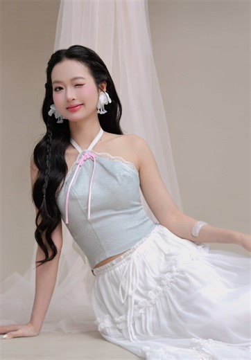 The long awaited halter top is finally here soon 🎀🩷 #clothingbrand #collection #cutetops #haltertops #bubd