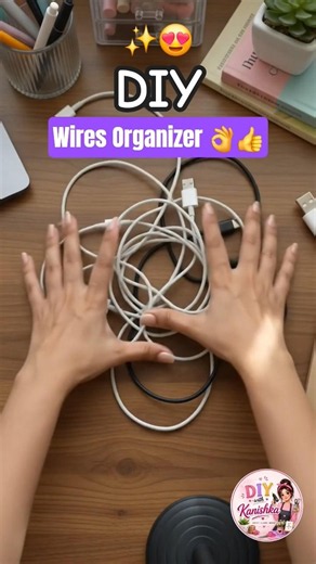 🔌✨ No more messy cables!Make this easy DIY Cable Organizer from cardboard in just a few minutes. 📦