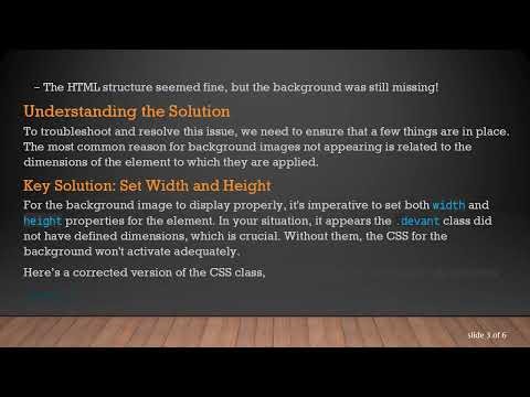 Troubleshooting: Why Is Your Background Image Not Showing Online?