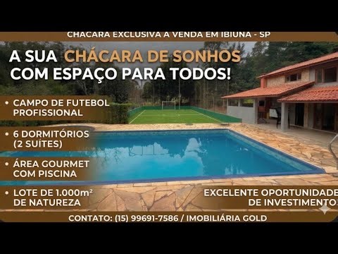 Opportunity: Fully furnished country house in Ibiúna, R$559,000, 6 bedrooms and a soccer field, g...