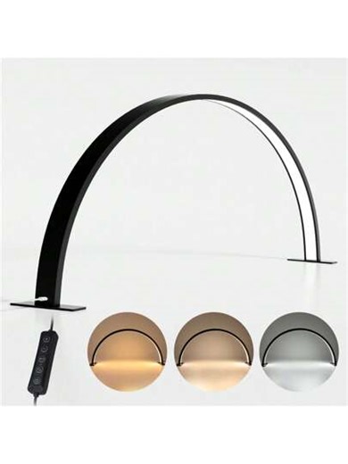 Crescent Shape Lamp 48W Crescent Shape Nail Desk Lamp 1600 Lumen LED Lash Light 3 Color Temperature Lash Lamp For Lashes Eyelash Extensions Tattoo Skin Care Crescent Shape Lamp, Crescent Shape Light For Lashes, Nails, Lash Light Led Nail Tech Lamp | SHEIN