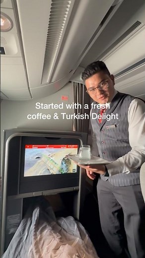 14-Hour Turkish Airlines Breakfast Feast In Business Class on A350