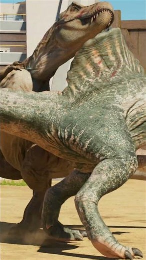 JWE3 Tyrannosaurus Rex vs Spinosaurus Battle #shorts #dinosaur #jurassicworldevolution3