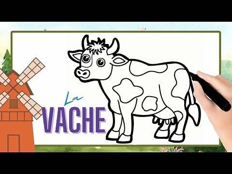 Comment dessiner une vache facilement | Dessin vache facile & coloriage par étapes