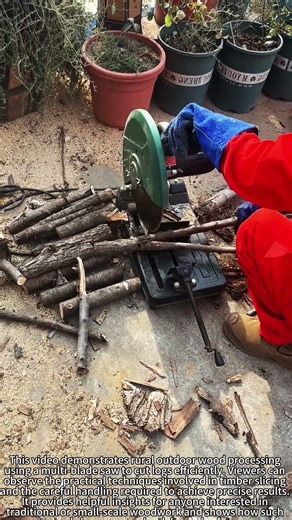 Outdoor Timber Slicing 🪚 Efficient Work