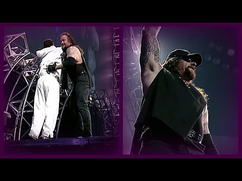 The Undertaker Assaults The Angles & Chokeslams Kurt Angle Off The Stage Through A Table! 11/20/00