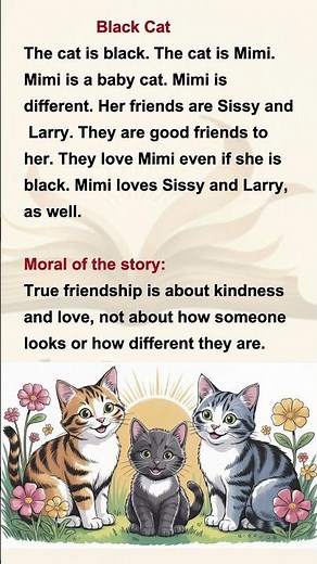 “Black Cat Story – A Heartwarming Tale About Friendship and Kindness | Short Moral Story for Kids”