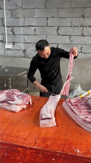 fresh pork meat cutting ideas #1million #meatmarket