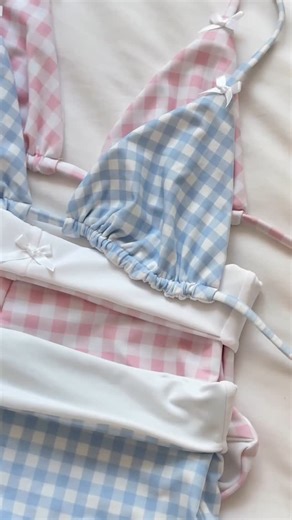 Burdash Bikinis | Handmade Swimwear on Instagram: "the dreamiest gingham swim shorties ☁️☁️ mid rise/low rise full coverage bikini bottoms that pair with a tankini top or triangle top #handmade #swimshorts #smallbusiness #swimwearbrand #tankini #pinterestaesthetic #gingham #pinterestinspired #summer #coquetteoutfit #coquettegirl"
