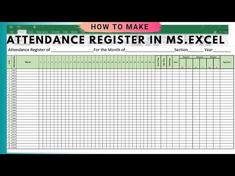 How to make attendance register for Students in Microsoft Excel | Students attendance register