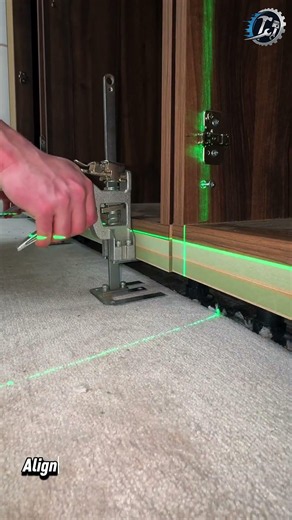 Leveling Kitchen Cabinets With Laser And Lifting Jack 📏🔧 #cabinetinstall #laserlevel #woodworking