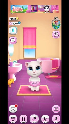 #short #talking angela bath and sleep time #subscribe#viral #