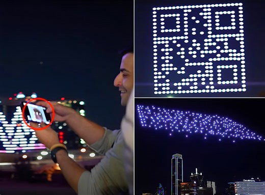 Sky Elements Used 300 Drones and a Mysterious QR Code to Rickroll an Entire City