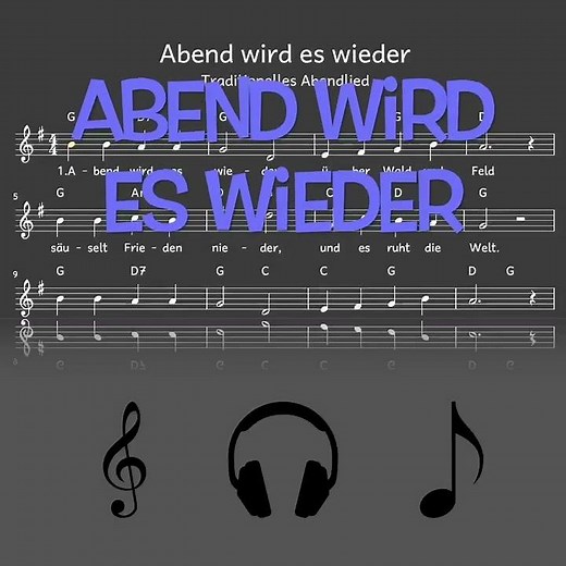 #Shorts: Lied: Abend wird es wieder (Abend-/Schlaf-/Wiegenlied / Melodie, Akkorde, Noten,Text)