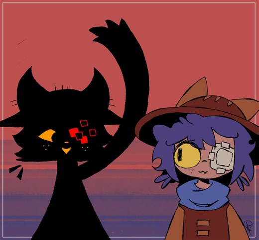 Aggressive Headpats#OneshotGame #oneshot(these are versions of Niko and the World Machine from GrimShot, a Oneshot AU made by @_thumtak_)