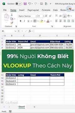 99% Người KHÔNG BIẾT cách dùng này của hàm VLOOKUP #excelchicken #excel #gà_excel #vlookup