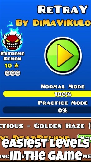 EASIEST LEVELS IN THE GAME - #geometrydash #gd #shorts
