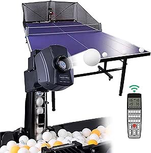 Table Tennis Robot with Net, Ping Pong Ball Machine for Practice, Automatic Table Tennis Machine for Training with 40mm+ Table Tennis Balls