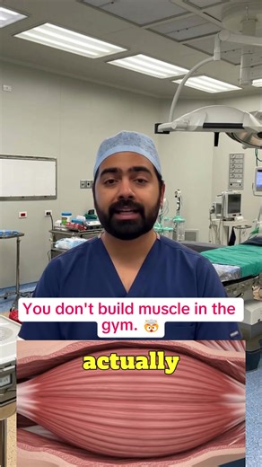 You don't build muscle in the gym. 🤯 You create the signal for growth in the gym. The actual rebuilding happens when you give your body the right fuel (protein) and dedicated rest. This is the science of hypertrophy: Challenge Fuel Rest = GROWTH. #MuscleGrowth #Hypertrophy #FitnessScience #GymTok #Bodybuilding