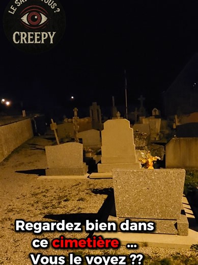 C’est moi ou il y a quelque chose derrière la tombe ? #cimetière #paranormal #nuit #mystere