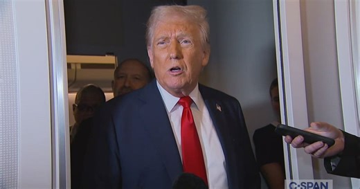 President Trump Speaks to Reporters Aboard Air Force One