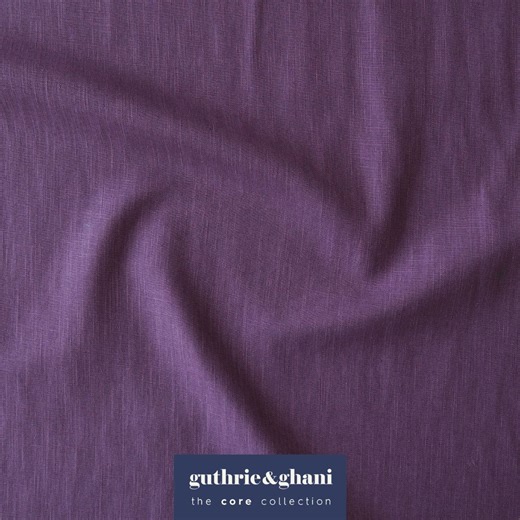 Violet Washed Enzyme Linen Blend Fabric - Bolt End Piece 1.1m x 140cm