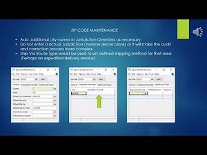 Epicor Eclipse ERP Tax Jurisdiction and Zip Code Maintenance