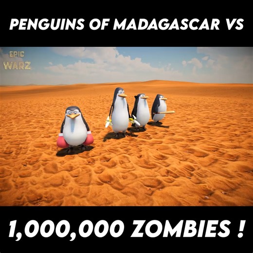 Penguins of Madagascar VS 1,000,000 Zombies ! 😱 Who will win ? 🤔 | Epic Warz