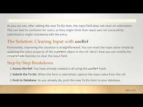 How to Use the useRef Hook in React to Clear Input Fields After Submission