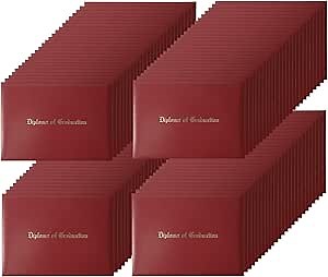 Diploma Holder Diploma Covers 8.5”x11” Imprinted “Diploma of Graduation”for Graduation Certifications Folder,Maroon,100-Pack
