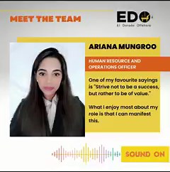 El Dorado Offshore is made up of various hardworking, dedicated and motivated persons in Trinidad, Suriname and Guyana! For this week's employee highlight, we're celebrating a member of our team who embodies these traits and uses her role to change the lives of many. Ariana Mungroo is a member of our Human Resource and Operations team in Trinidad and Tobago. Within her role, Ariana aims to help job seekers, both locally and internationally, find the career that's right for them. As an HR profess