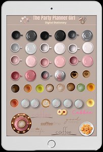 Sticker numérique tasse à café