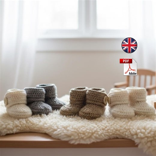 Crochet Baby Booties Pattern PDF | Easy Newborn Shoes | Baby Boots Crochet Pattern | 0–12 Months - Etsy