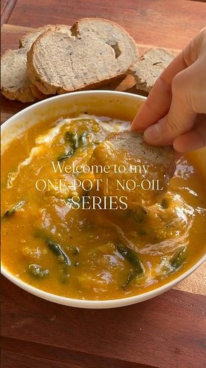 One-Pot Pumpkin Lentil Soup 🎃 ( No- Oil | Easy | Quick )