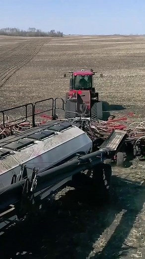 Getting Close! ☀️ #TheAuger #AugerAg #Agriculture #Case #CaseIH #Quadtrac #Tractor #Seeding #Plant #Work #AgLife #Drone #Sask #Canada #Prairies