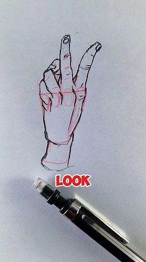 Peace Sign Hand Drawing Tutorial: Perfect Proportions Made Easy #foryou #shorts #art #satisfying #ad