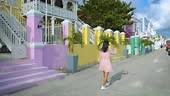 Curacao, colorful buildings around Willemstad Punda and Otrobanda...