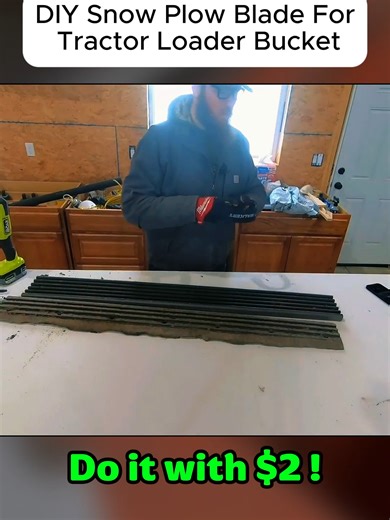 DIY Snow Plow Blade For Tractor Loader Bucket Do it in $2 ! Part 2 #tractor #plow #plowing #snowplow #Snowblade #mount #tractorloader #how #diy #diyproject #snowtok #vintage #vintagevibes #fyp #viral